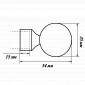 Карниз металлический для штор Шар со стразами 16 мм однорядный, фото 1